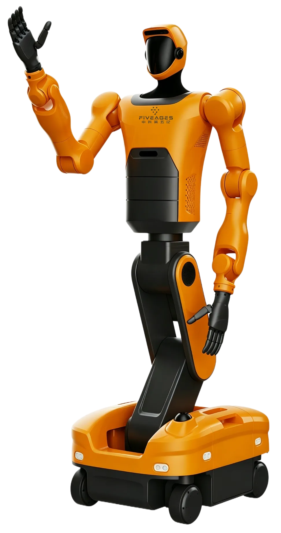 FIVEAGES FA-L wheeled humanoid robot with dual arms and adaptive mobile base